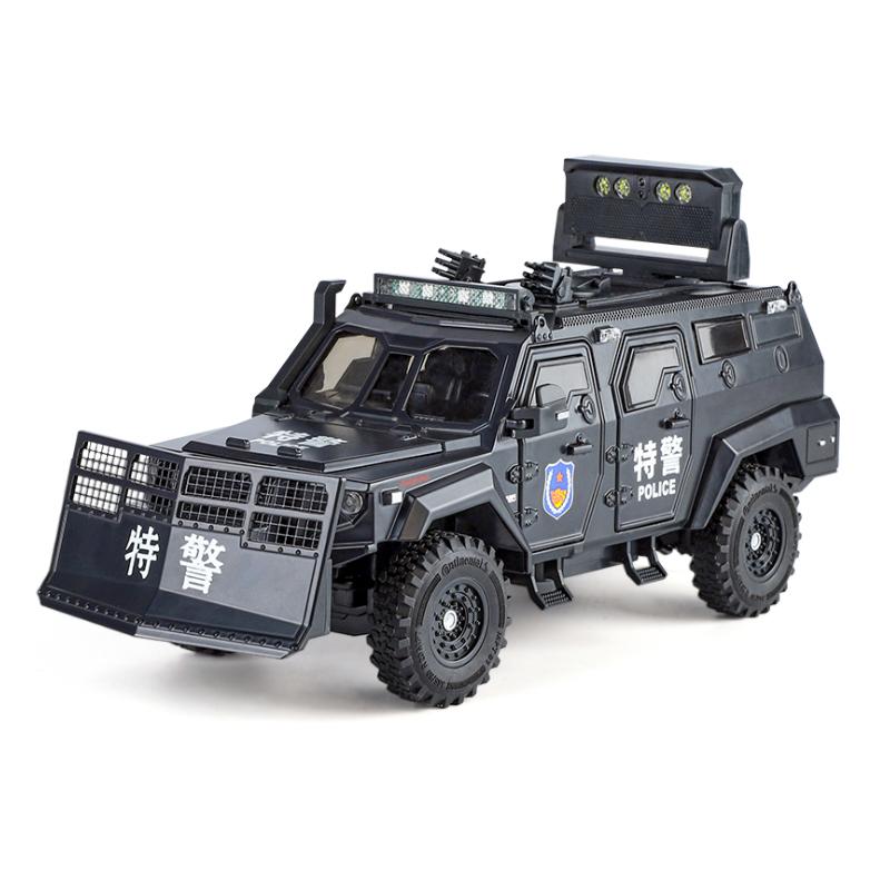 

1:24 Spinosaurus Armored Vehicle Off Road SUV Diecast Model Alloy Metal Police Sound & Light Series Collection Hobbies Ornament чорний