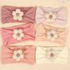 Children's Nylon Headband with Handmade Flowers - Wide, High Elasticity, Soft Jacquard Fabric