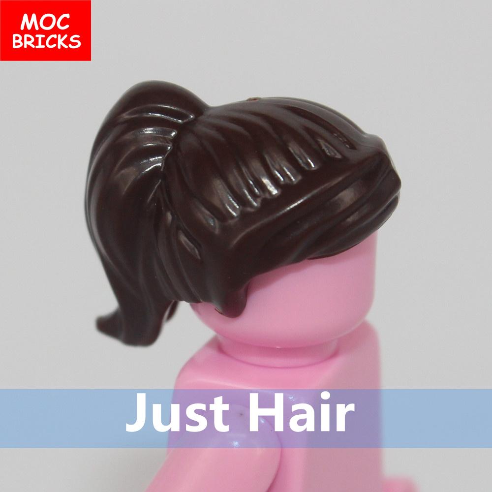 5 Stück/Los MOC Steine Weibliche Haare Zusammengebaute Partikel Bausteine Zubehör Kinderspielzeug Plastikpuppen