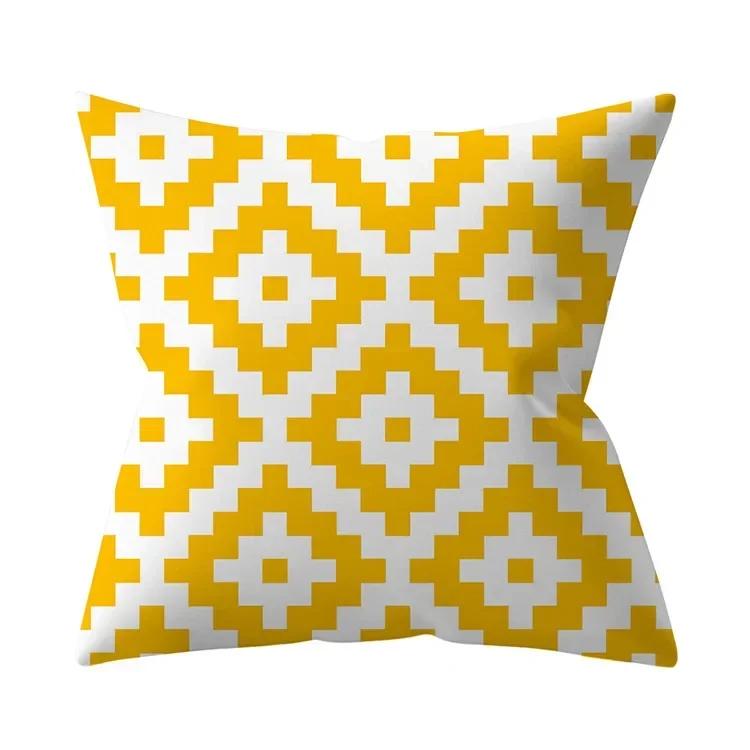 New Nordic Geometry Yellow Cushion Cases Modern Fashion Abstract Art Pillows Case Sofa Car Couch Decorative Throw Pillow 45x45cm