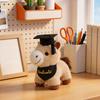 1Pc 28cm Happy Foal Graduation Doll Plush Toys Kawaii Horse with Graduation Cap for Student Graduate Gifts