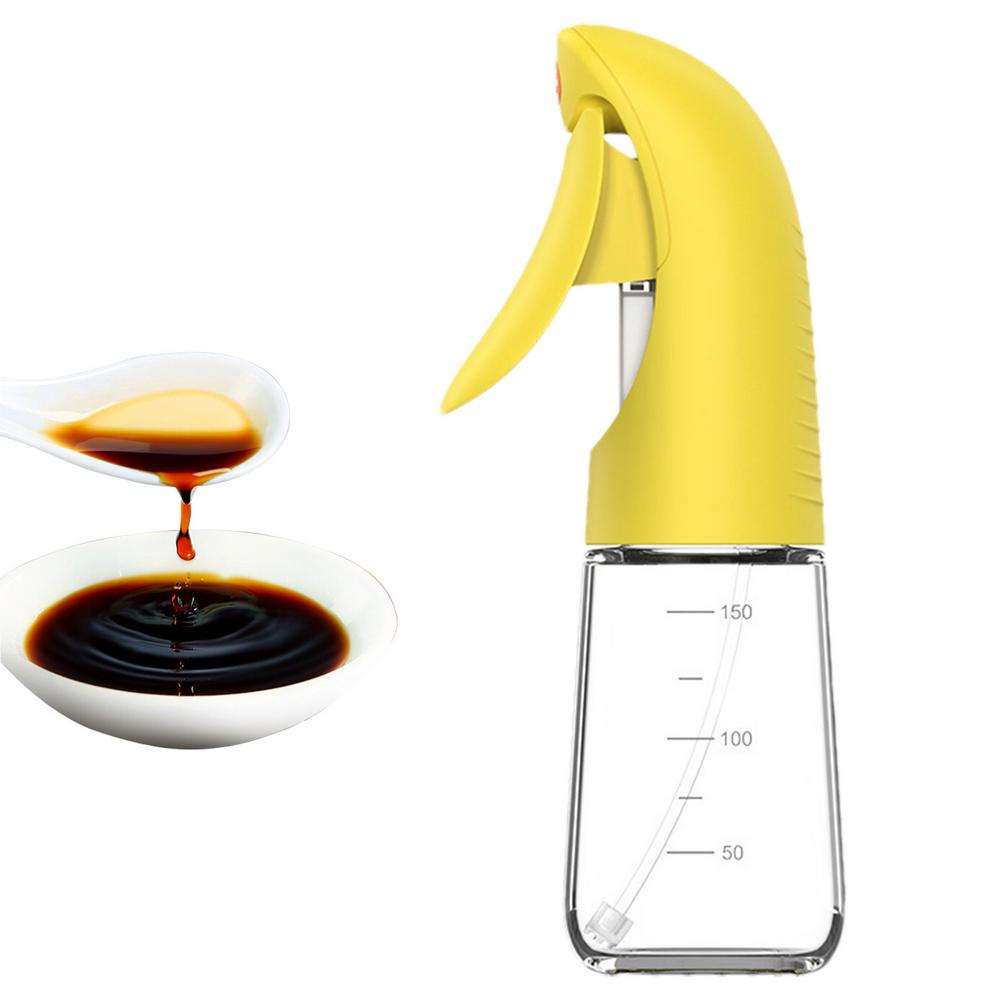 

Распылитель для масла для готовки 150 мл, дозатор для масла-спрея для приготовления пищи, кухонные принадлежности, многоразовый стеклянный контейнер для соуса для фритюрницы, барбекю жёлтый