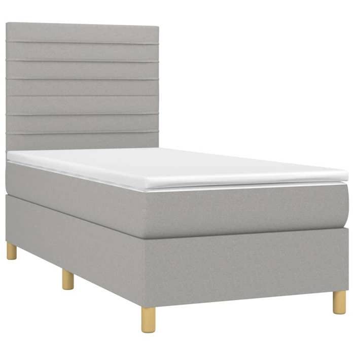 VidaXL Sommier à Lattes de Lit avec Matelas et LED, Lit Rembourré, Lit Simple, Lit Adulte de Chambre à Coucher Intérieur, 3135493