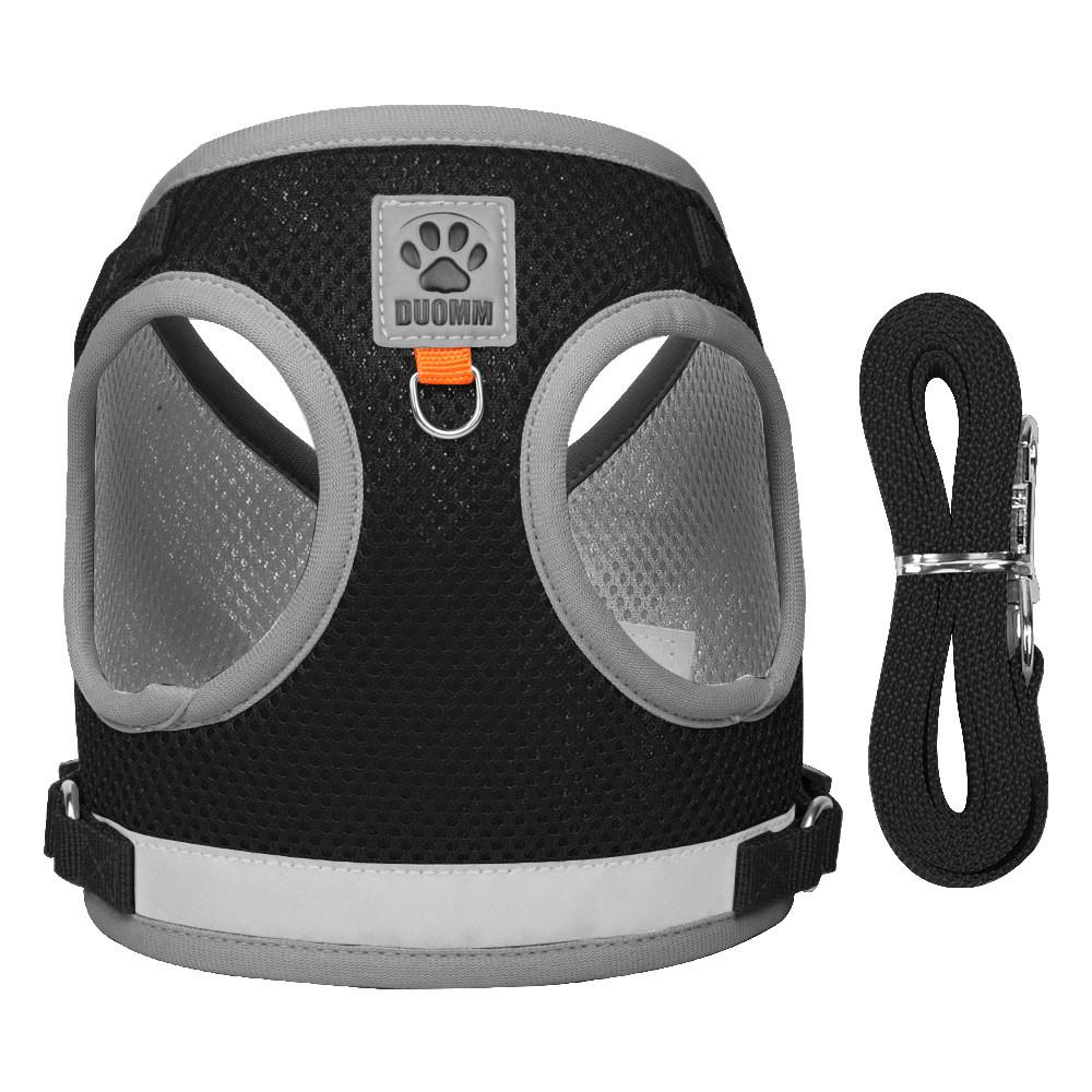 Pet Harness With Double Layer Mesh Reflective Breathable For Dogs And Cats