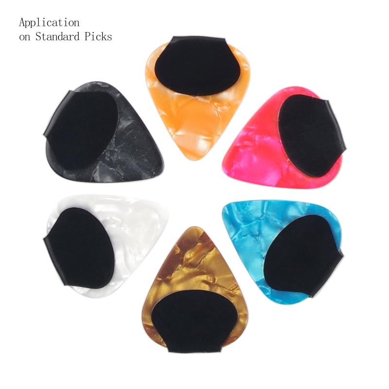 10x Guitar Pick Grips Large Area Durable Reusable Stick On Grip for Picks Non Slip Soft Comfortable Picks Stop Dropping