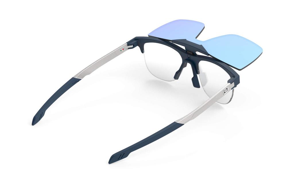 Rudy Project INKAS Sportform B Schwarz-Eis Klappbare Halbrahmen-Sonnenbrille, (50x41mm), Marineblau, Mehrfarbig-Laser SP686847-0B00