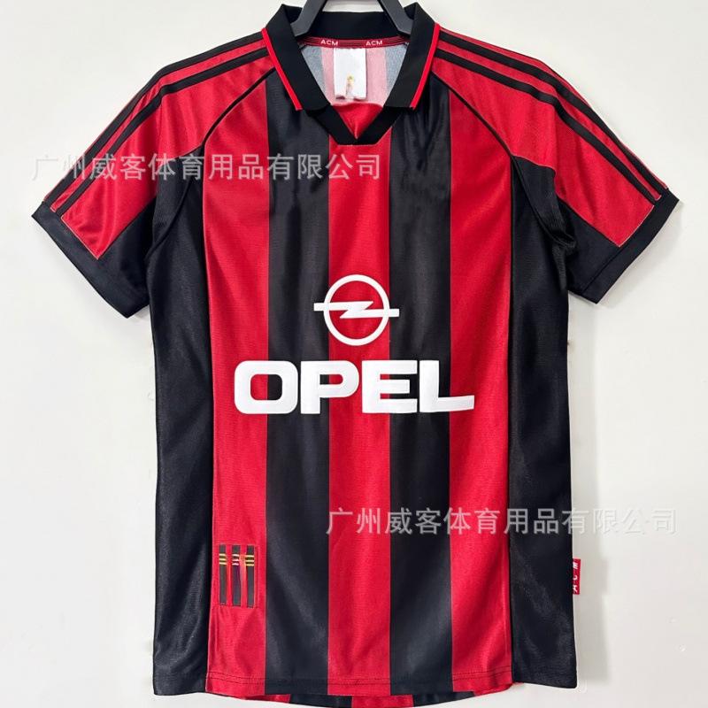 98-99AC home football jersey short-sleeved jersey classic retro jersey sports T-shirt S