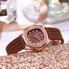 Yousheng Women Casual Watch Rhinestone Square Dial Silicone Strap Quartz Movement Elegant Ladies Girls Dress Wristwatch Fashion Jewelry Birthday Gift