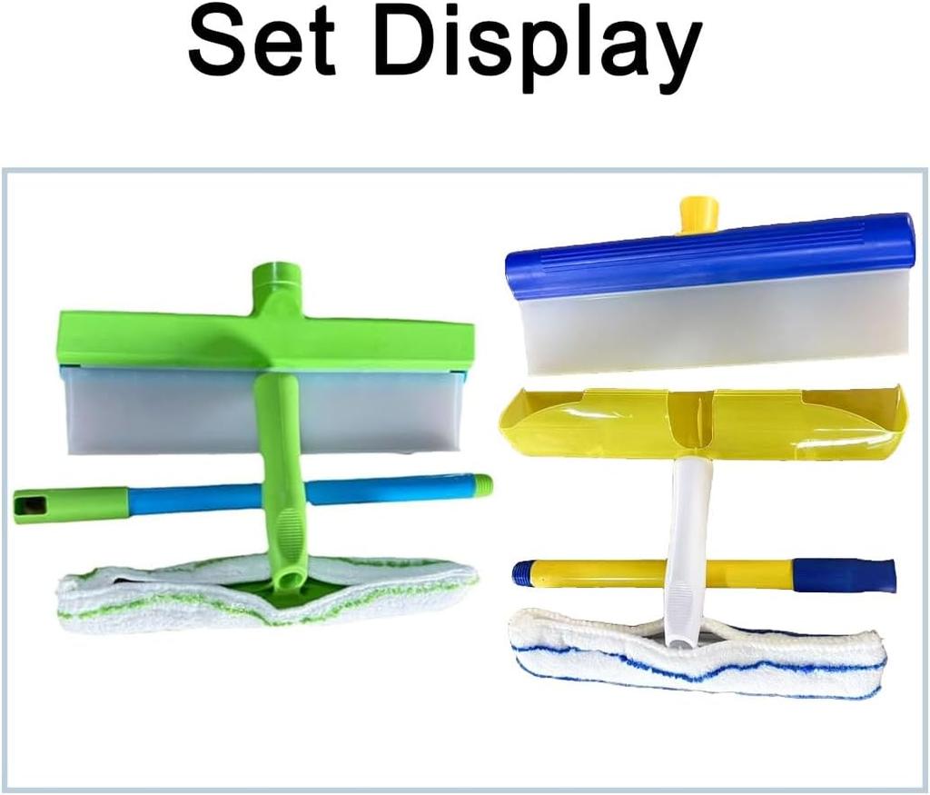 Kit de Limpieza y Depuración Reciclable de Silicona Incluye Hoja Limpiaparabrisas de Silicona + Paño de Microfibra – Versión Verde Adecuado para Puertas de Vidrio y Ventanas