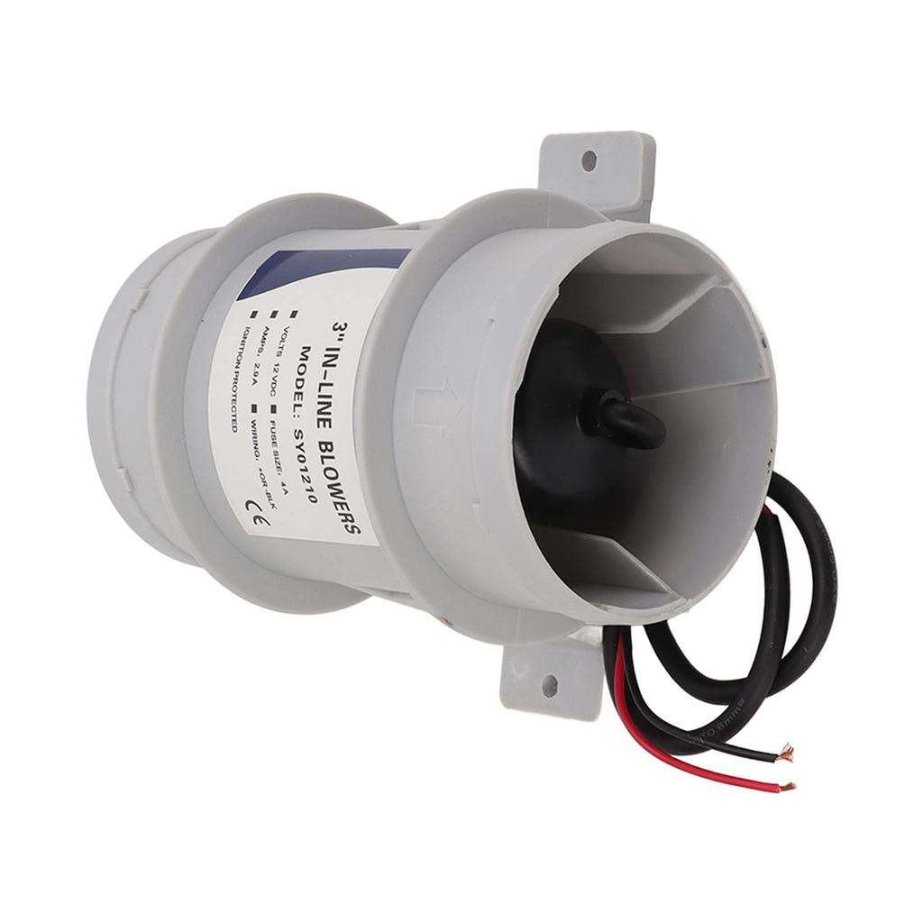 Silent Inline Blower for Boat, Inline Marine Bilge Air Blower, 3" Waterproof Boat