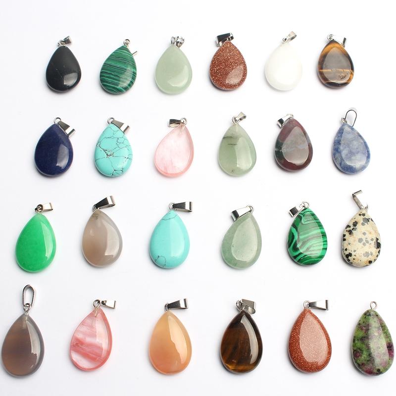 10/30/50 ks přírodních vodních kapek kamenné přívěsky přívěsky na náhrdelník náhodná výroba šperků (Velikost: 24*16mm)