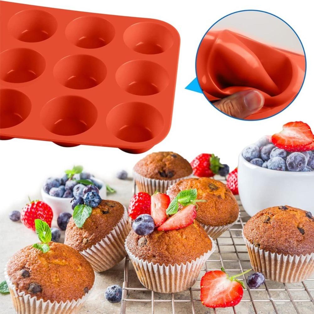 Round 12 Holes Cupcakes Mold Non Stick DIY Baking Mold Silicone Soap Chocolate Muffin Baking Pan Kitchen Tools