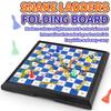 International Snakes And Ladders Parent-Child Board Game Toy - Magnetic-Free Foldable Board With Storage For Game Pieces