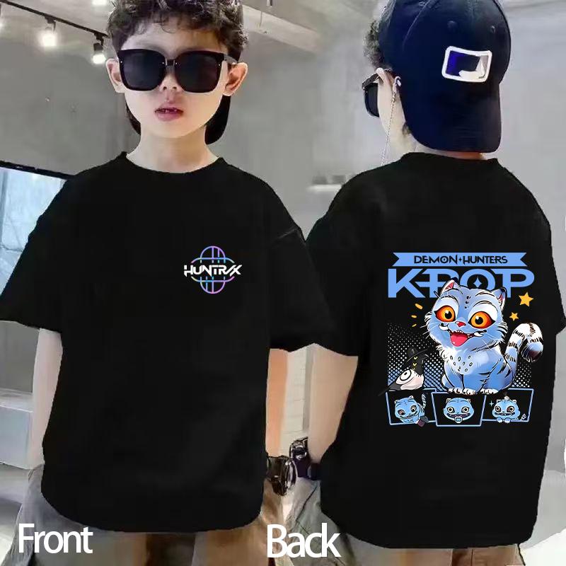 

Kpop Demon Hunter Women s T-shirt Parent-child Outfit Breathable Cotton Boys Short-sleeved Top Comfortable Adult Clothe 140