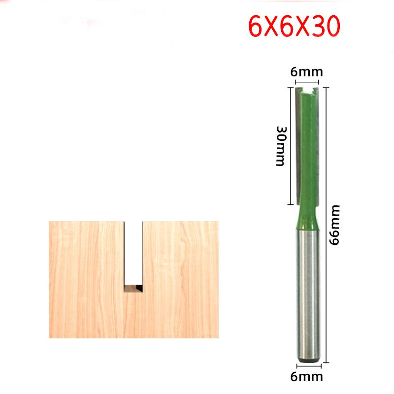 7-Piece Green Power Carbide Straight Router Bit Set - Dual-Function Slotting & Invisible Joint Cutters for Precision Woodworking