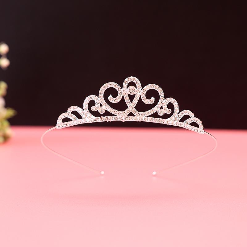 Serre-tête Couronne de Princesse à Strass pour Enfants - Mignon Style Peigne Chat Lapin Incrusté de Diamants pour Filles