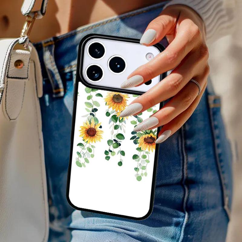 Coque de téléphone florale tournesol pour iPhone 17 Air 14 15 13 12 Max Housse pour Apple 16e 11 Pro Max Plus Coque