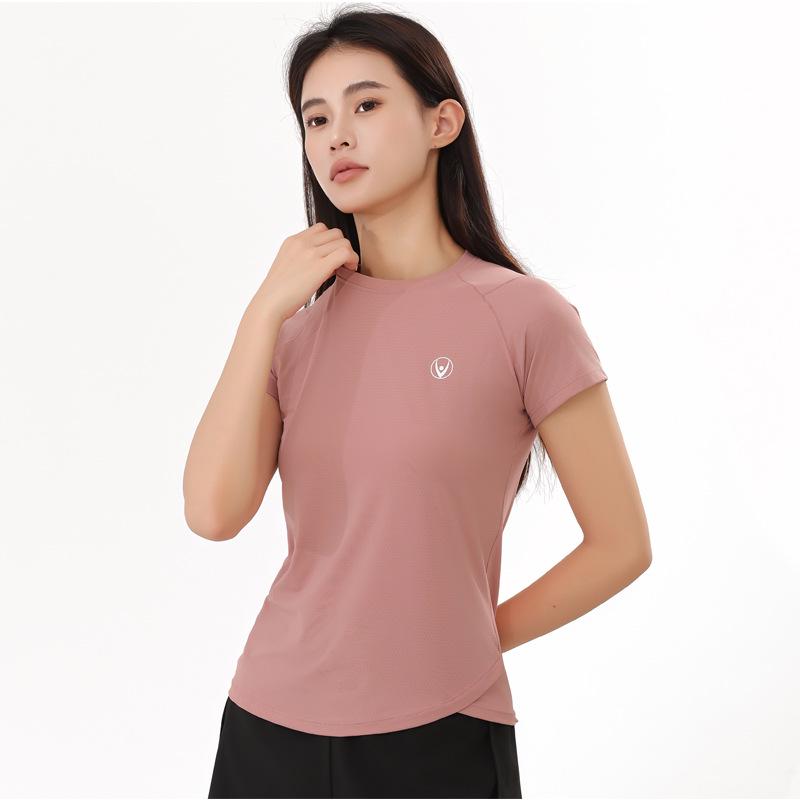 

Ice Silk Short Sleeve Women s Yoga T-Shirt - Quick-Drying Sportswear XL чорний