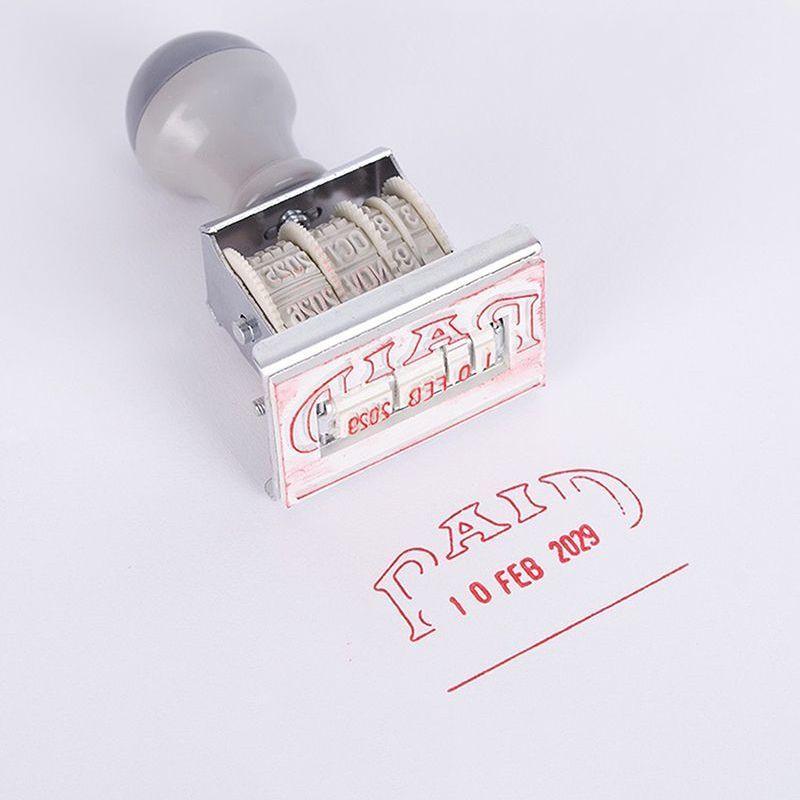 

Date Stamp of PAID/ RECEIVED, Date Adjustable Englise Date Form Stamp, Manufacture Supermarket Store Office School Bank Stamp