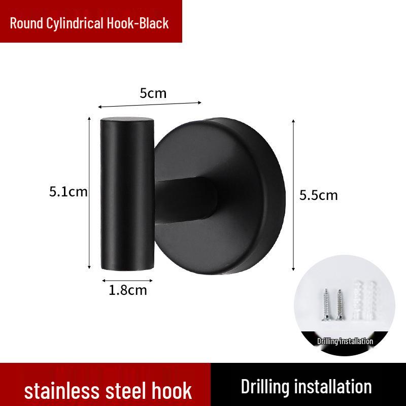 Stainless Steel No-Drill Wall-Mounted Towel and Toilet Paper Holder