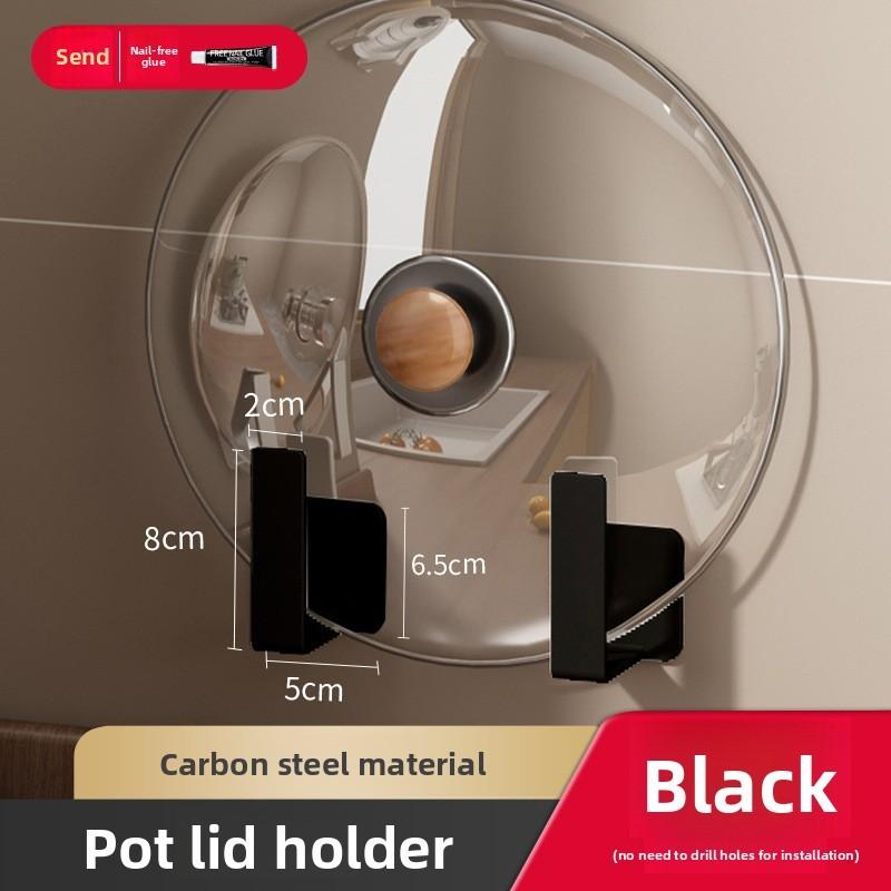 Kitchen Wall Mount Pot Lid And Cutting Board Rack With Steel Material For Space Saving
