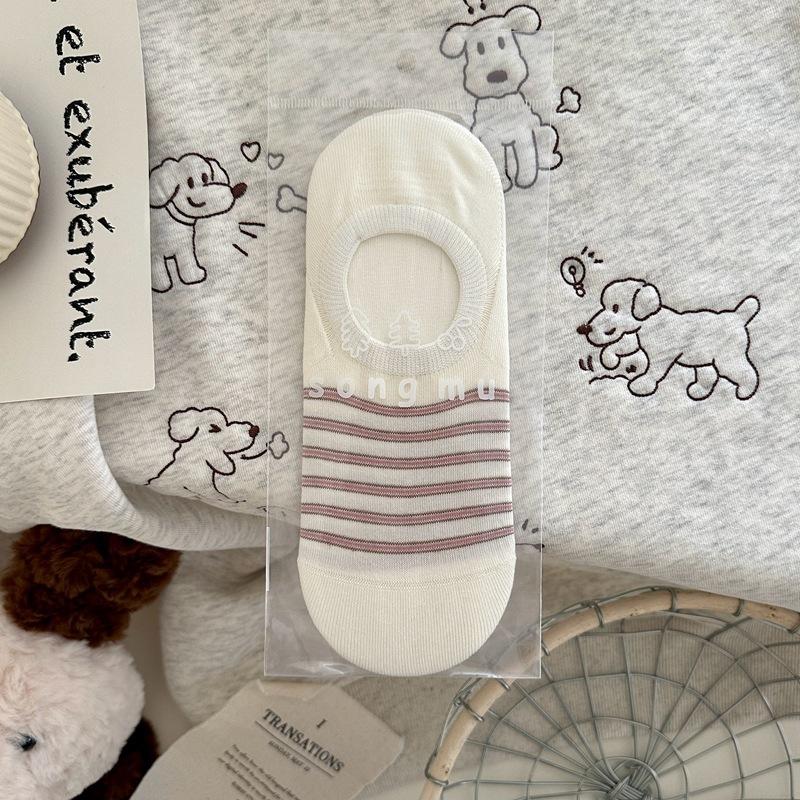 Milk Salt Thin Strip Non-Slip Invisible Socks Cotton Versatile Boat Socks Dongdamen Socks For Women