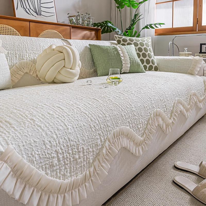 

French irregular sofa mat mat 2025 new summer use small fresh and cool breathable non-slip sofa cover blanket 45 * 45cm pillow cover
