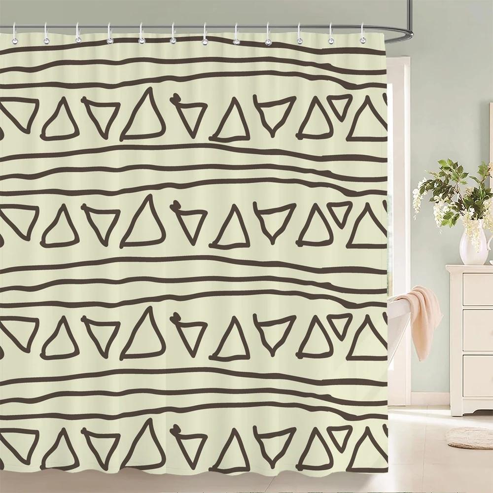Modern Simple Shower Curtain Nordic Abstract Geometry Shower Curtains Home Bathroom Decor Fabric Bath Curtains With Hooks