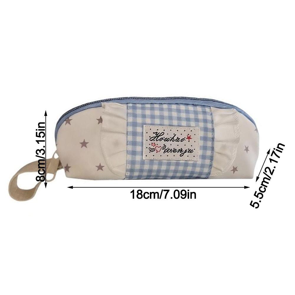 Dot Pattern Student Stationery Bag Multi-functional Makeup Pouch Cute Pencil Case