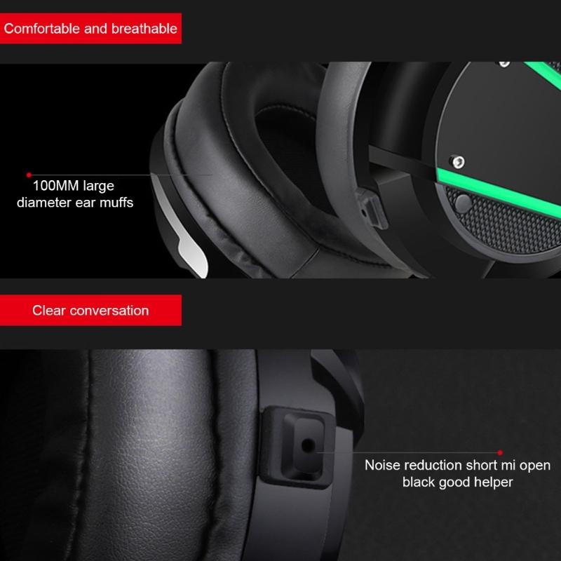 Immersive Gaming Headphones With Sensitive Mic, LED Lighting,3.5mm Plugs Compatible for PC Consoles for Interactive Play