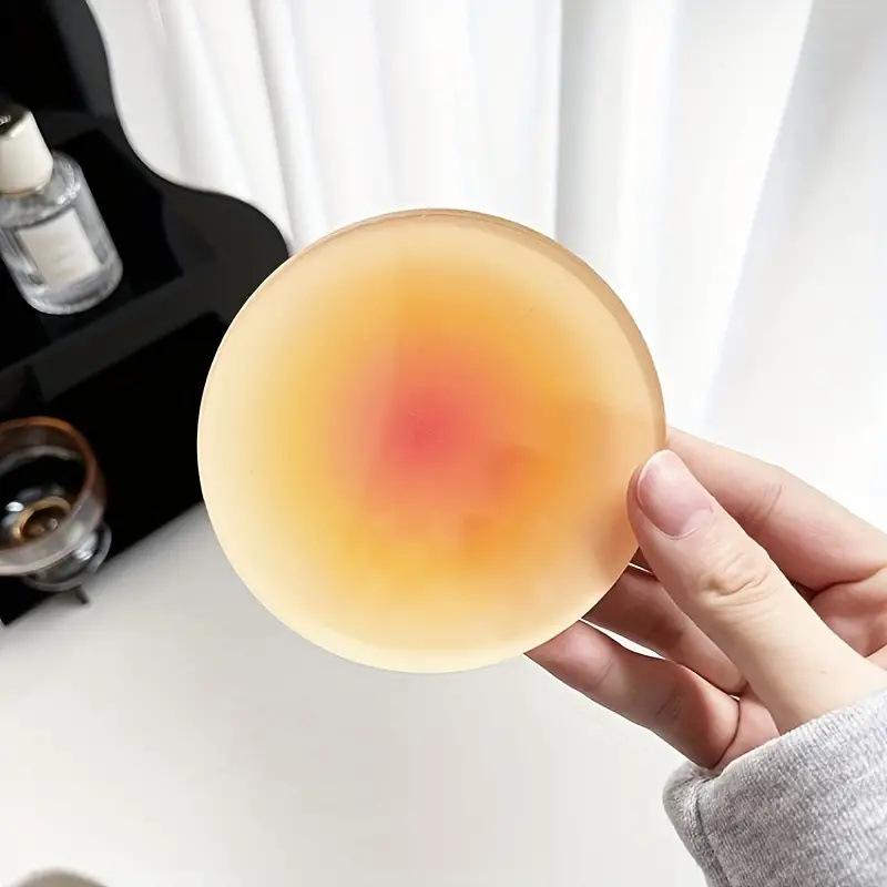 1/4Pcs Gradient Acrylic Round Coaster Sunset Gradient Heat Coffee Cup Pad Hot Drink Round Mug Mats Kitchen Dining Table Decor