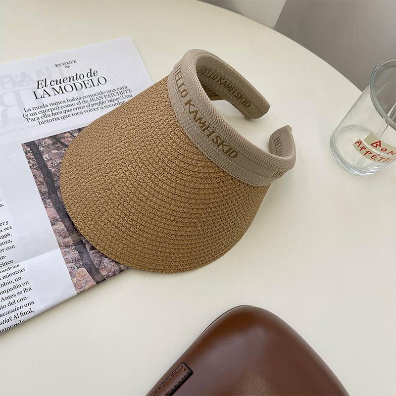 New Duck Tongue Empty Hat for Women's Seaside Sun Protection Sun Protection and UV Sun Protection Sun Straw Hat for Summer Face Covering