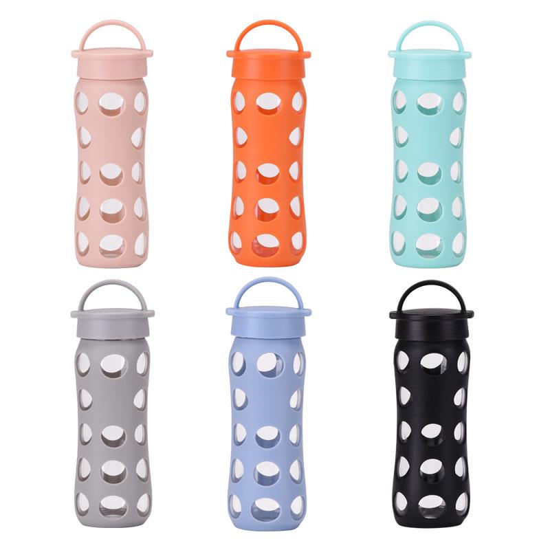 Large Capacity High Borosilicate Thermal Insulation Silicone Sleeve Glass Unisex Student Portable Water Cup