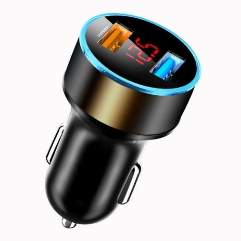 

Автомобильные зарядные устройства 120 Вт с двумя USB портами, адаптер для быстрой зарядки с цифровым дисплеем, термостойкие, для iPhone 14 13, Samsung, Huawei, в автомобиль