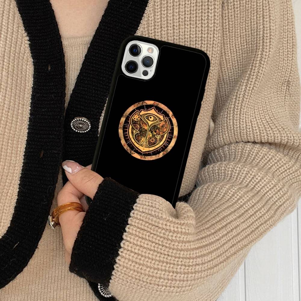Logo Musical T-Tomorrowlands Pour IPhone 17 16 15 14 13 12 11 Pro Max Plus Mini PC+Coque Arrière de Téléphone en TPU