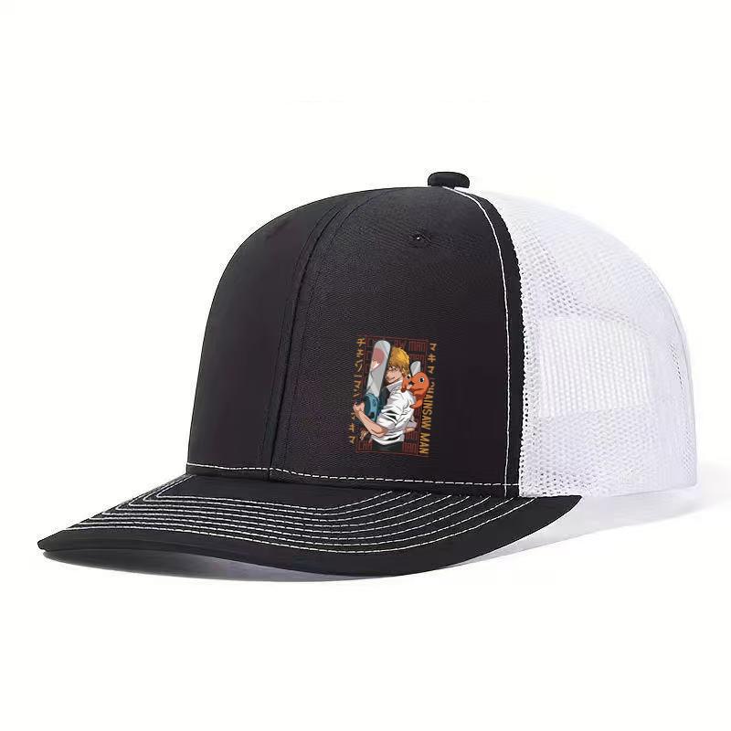 1PC Anime Cartoon Printed Truck Hat - Breathable Mesh Back Baseball Hat, Adjustable, Outdoor Street Style Daily Casual Hat