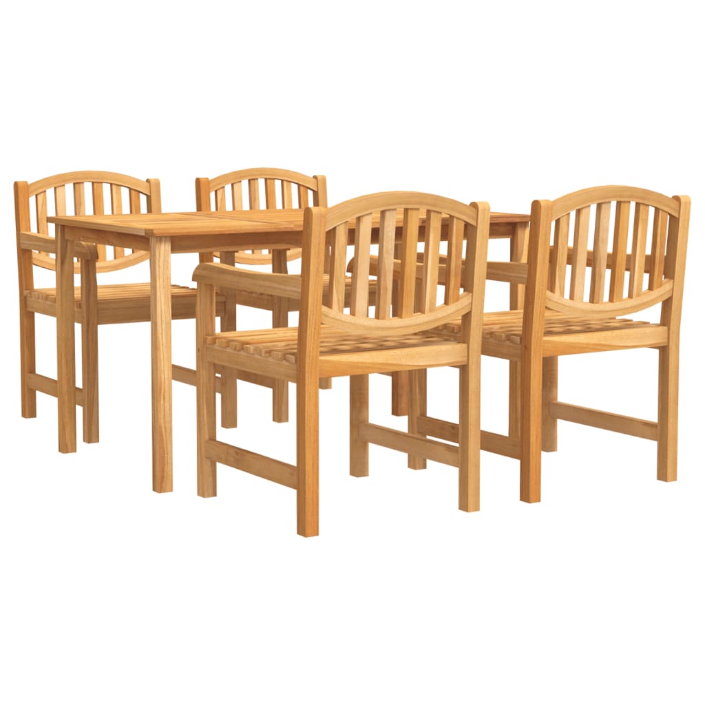5 Piece Garden Dining Set Solid Teak Wood
