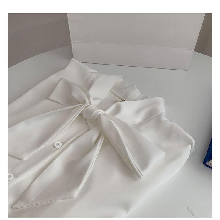 Elegantní bílá letní halenka dámská šifonová s krátkým rukávem jedinečný design profesionální do kanceláře na pohovor formální košile stylový top