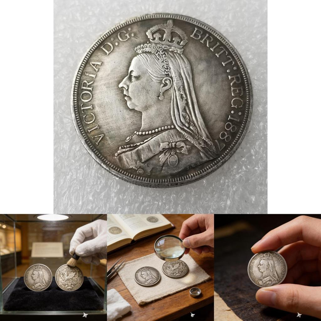 Uk Vintage 1887 Commemorative Coin Brass Silver Plated Collectible Gift For Ceremony