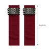Gothic Punk Ribbed Knit Leg Warmer Sleeve with Metal Rivets Leather Belt Motorcycle Boot Covers Footless Socks for Women