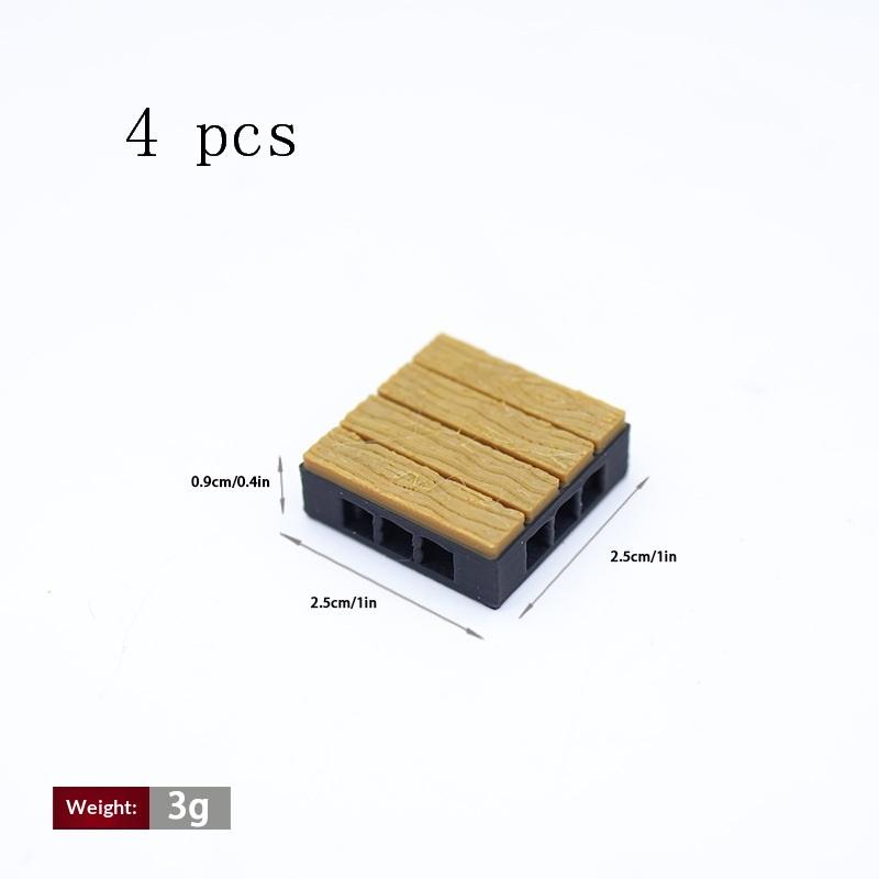 1/4Pcs 1:12 Dollhouse Flooring Simulation Outdoor Floor Bricks Miniature Modular Anti Corrosion Floor Mini Model Furniture Decor