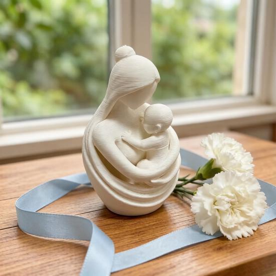 Scultura Madre che tiene in braccio il Bambino Figurine Stampate 3D Madre e Figlio per Decorazione Tavolo Stanza dei Bambini Regali per la Festa della Mamma per Neo-Mamme