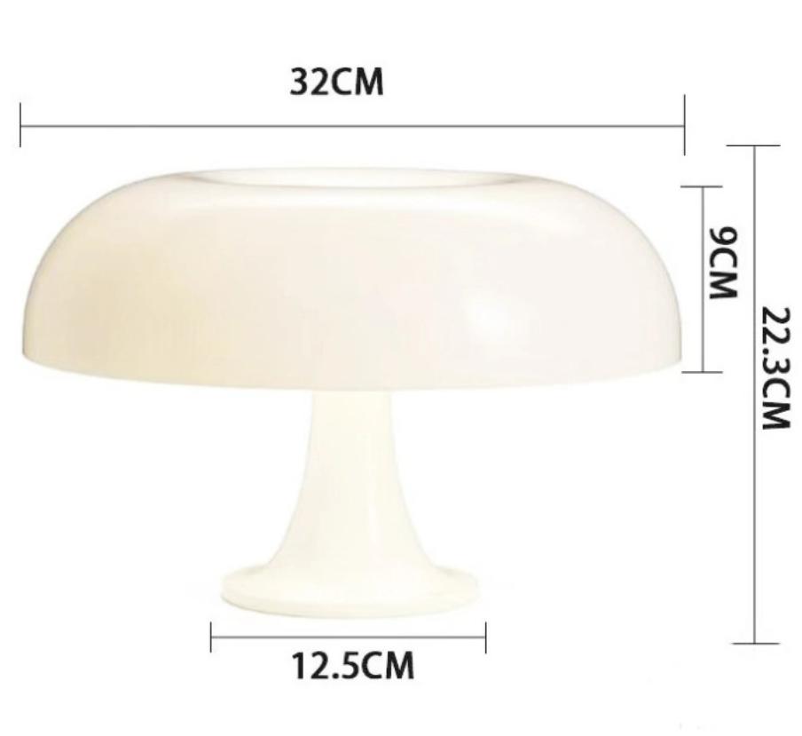 LED Mushroom Table Lamp, USB Modern Retro Bedside Lamp, 3 Color Temperatures, Dimmable Night Light, Orange, 33 X 22 Cm