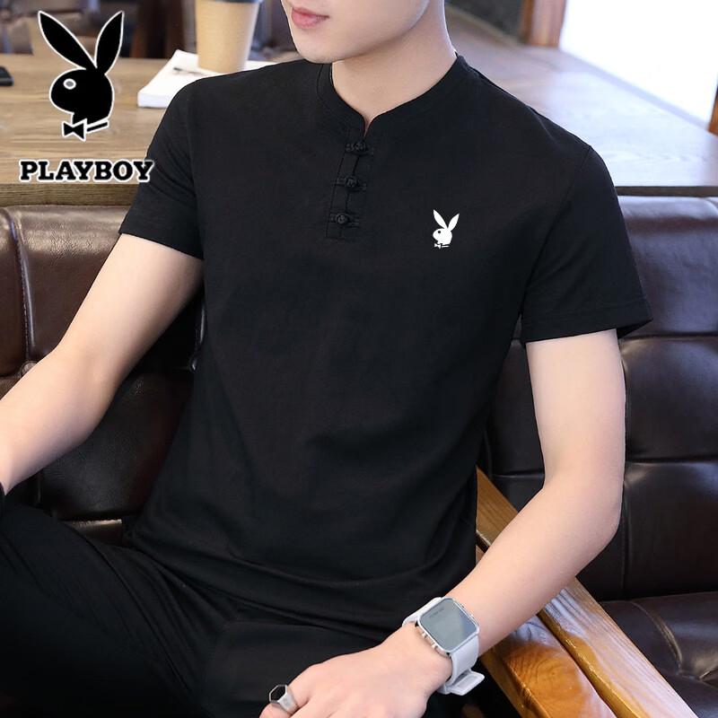 PLAYBOY Men's Chinese Style Short Sleeve T-Shirt