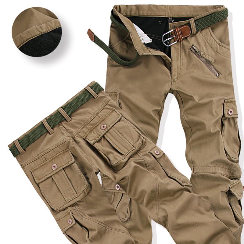 Men's Winter Fleece Multi-Pocket Casual Overalls