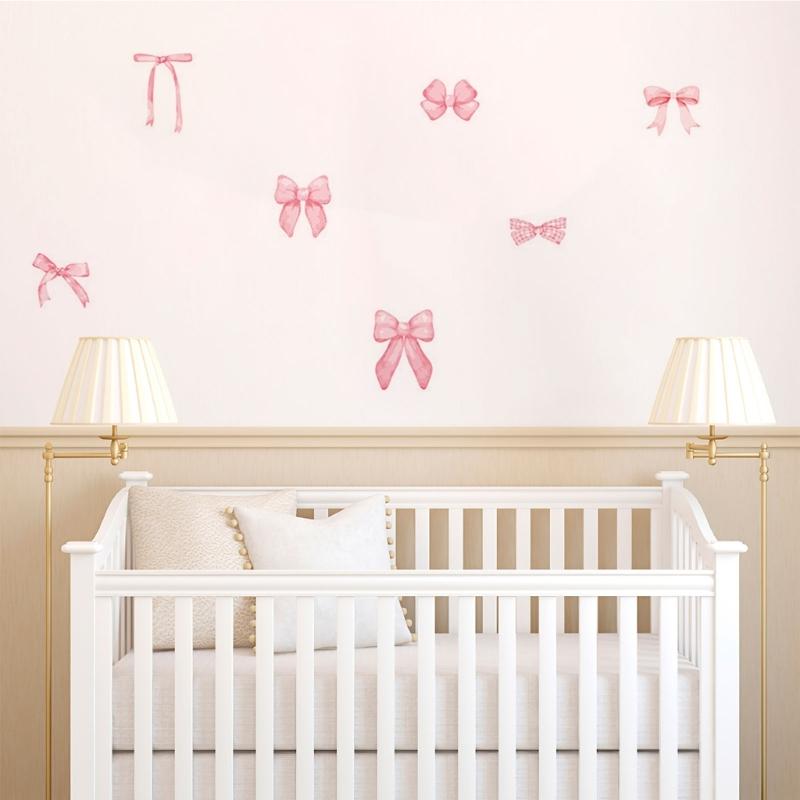 4 Φύλλα Αυτοκόλλητα Τοίχου με Φιόγκους Ροζ Αυτοκόλλητα Τοίχου για Πάρτι Δωμάτιο Αυτοκόλλητα Τοιχογραφίας Δωμάτιο Σπίτι Υπνοδωμάτιο Αισθητική Διακόσμηση Τέχνης