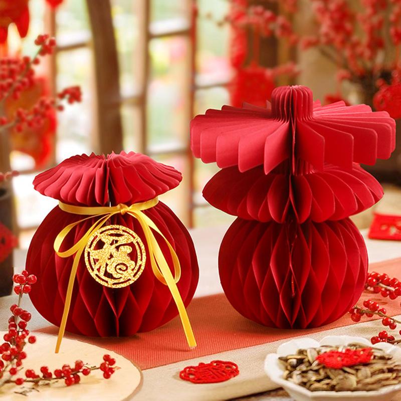 3D Honeycomb Ornament Chinese New Year Decorations Pendants Wedding Christmas Spring Festival Decoration Supplies