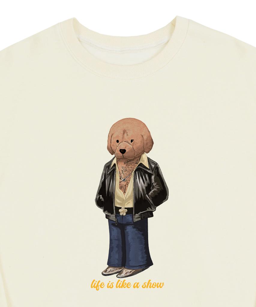 GRAVER [Unisex] Tattoo Dog Perito Sweatshirt_Cream