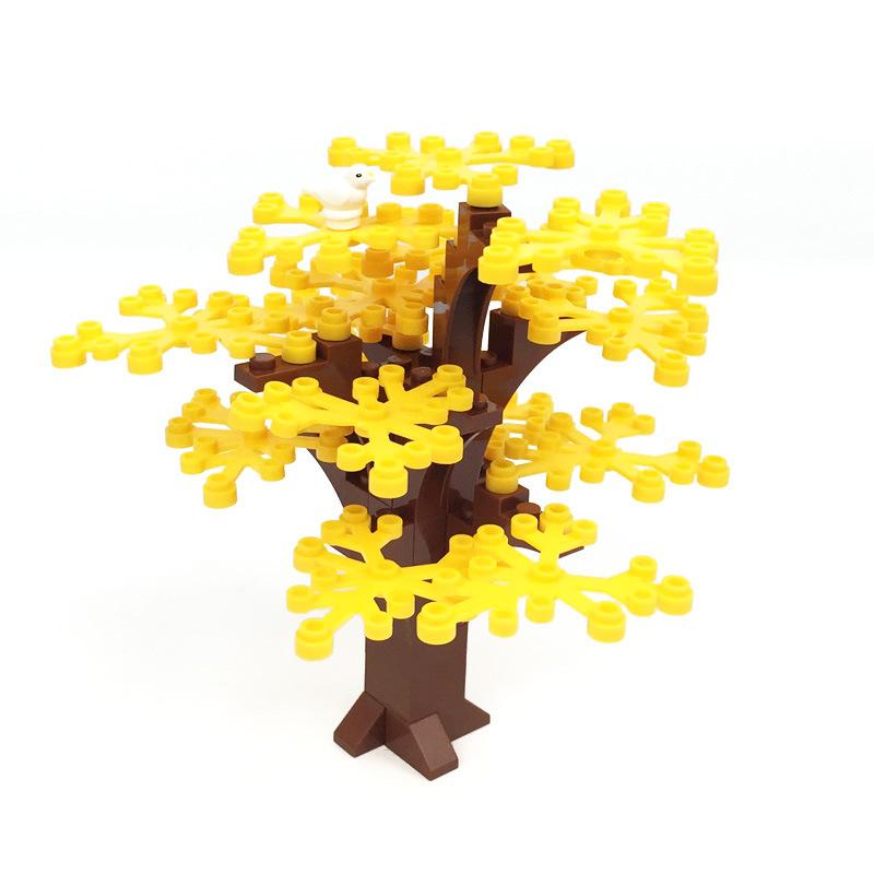 Mattoncini MOC albero delle quattro stagioni uccelli pianta scena mattoncini a particelle piccole assemblaggio giocattolo albero mattoncini da costruzione fai da te