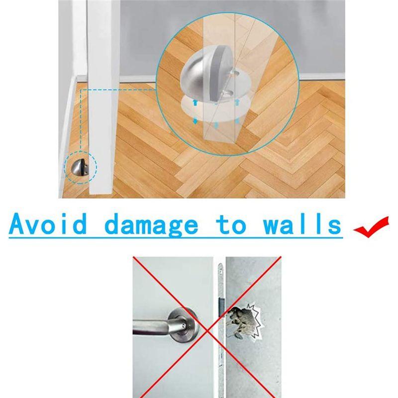A84E-4 Pack Door Stoppers Door Stop For Hotel Home Snowboard Hanger No Need To Drill Floor Door Stop
